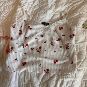 Flower pattern, white tank top
